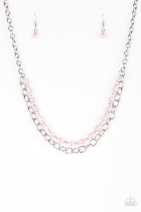 Block Party Princess- Pink and Silver Necklace- Paparazzi Accessories