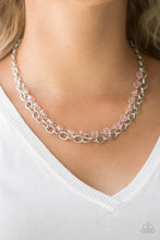 Load image into Gallery viewer, Block Party Princess- Pink and Silver Necklace- Paparazzi Accessories