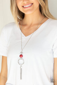 Bold Balancing Act- Red and Silver Necklace- Paparazzi Accessories