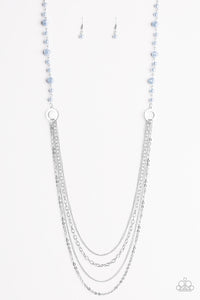 Contemporary Cadence- Blue and Silver Necklace- Paparazzi Accessories