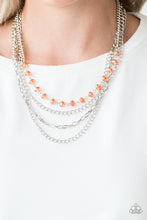 Load image into Gallery viewer, Extravagant Elegance- Orange and Silver Necklace- Paparazzi Accessories