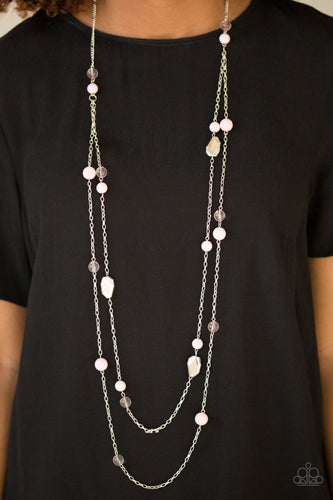 Hitting A GLOW Point- Pink and Silver Necklace- Paparazzi Accessories