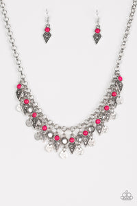 Jurassic Jamboree- Pink and Silver Necklace- Paparazzi Accessories