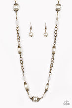 Load image into Gallery viewer, Magnificently Milan- White and Brass Necklace- Paparazzi Accessories