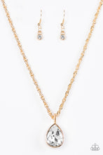 Load image into Gallery viewer, Million Dollar Drop- White and Gold Necklace- Paparazzi Accessories