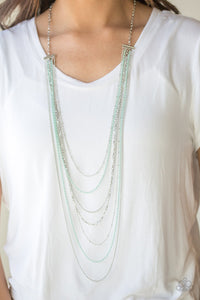 Radical Rainbows- Green and Silver Necklace- Paparazzi Accessories