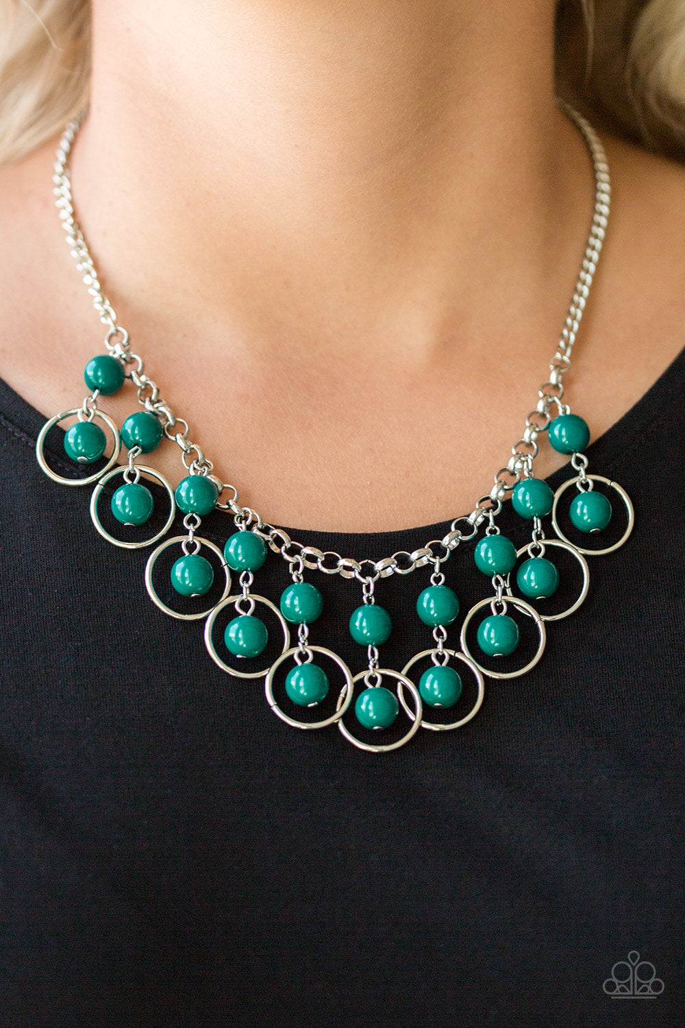 Really Rococo- Green and Silver Necklace- Paparazzi Accessories