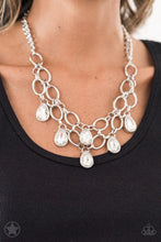Load image into Gallery viewer, Show Stopping Shimmer- White and Silver Necklace- Paparazzi Accessories