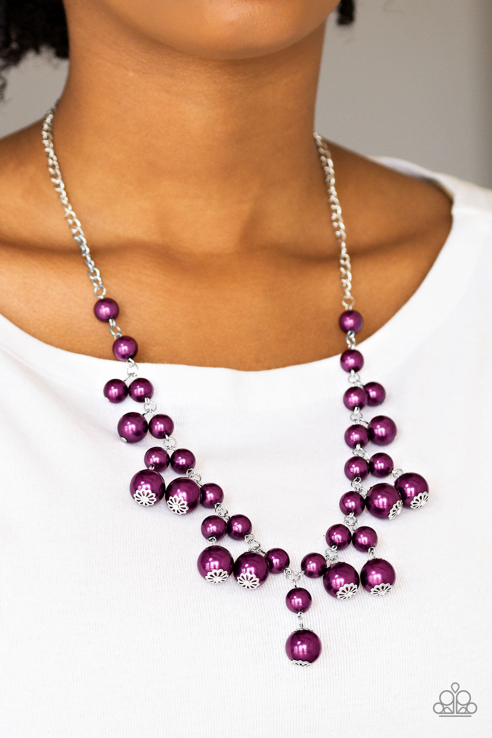 Soon To Be Mrs.- Purple and Silver Necklace- Paparazzi Accessories