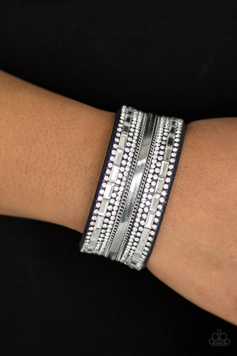 Teasingly Tomboy- Blue and White Wrap Bracelet- Paparazzi Accessories
