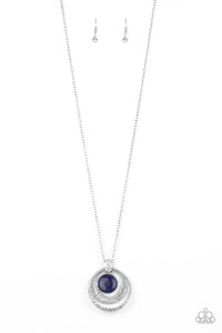 A Diamond A Day- Blue and Silver Necklace- Paparazzi Accessories