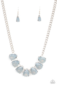 Above The Clouds- White and Silver Necklace- Paparazzi Accessories