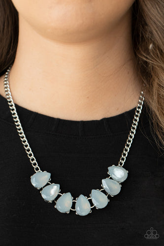 Above The Clouds- White and Silver Necklace- Paparazzi Accessories