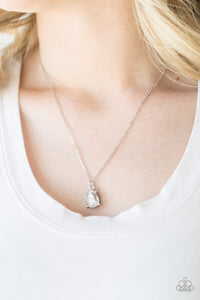 Classy Classicist- White and Silver Necklace- Paparazzi Accessories