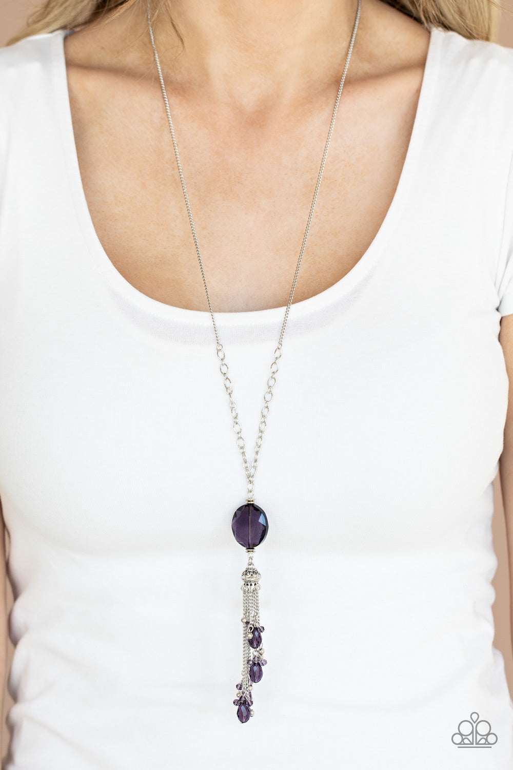 Fringe Flavor- Purple and Silver Necklace- Paparazzi Accessories
