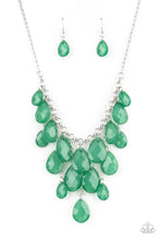 Load image into Gallery viewer, Front Row Flamboyance- Green and Silver Necklace- Paparazzi Accessories