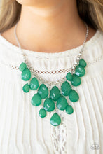 Load image into Gallery viewer, Front Row Flamboyance- Green and Silver Necklace- Paparazzi Accessories