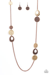 Gallery Guru- Gold and Copper Necklace- Paparazzi Accessories