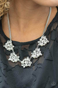 HEIRESS Of Them All- White and Silver Necklace- Paparazzi Accessories