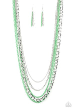 Load image into Gallery viewer, Industrial Vibrance- Green and Silver Necklace- Paparazzi Accessories