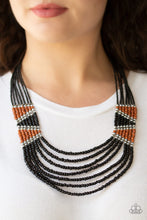 Load image into Gallery viewer, Kickin It Outback- Black and Brown Necklace- Paparazzi Accessories
