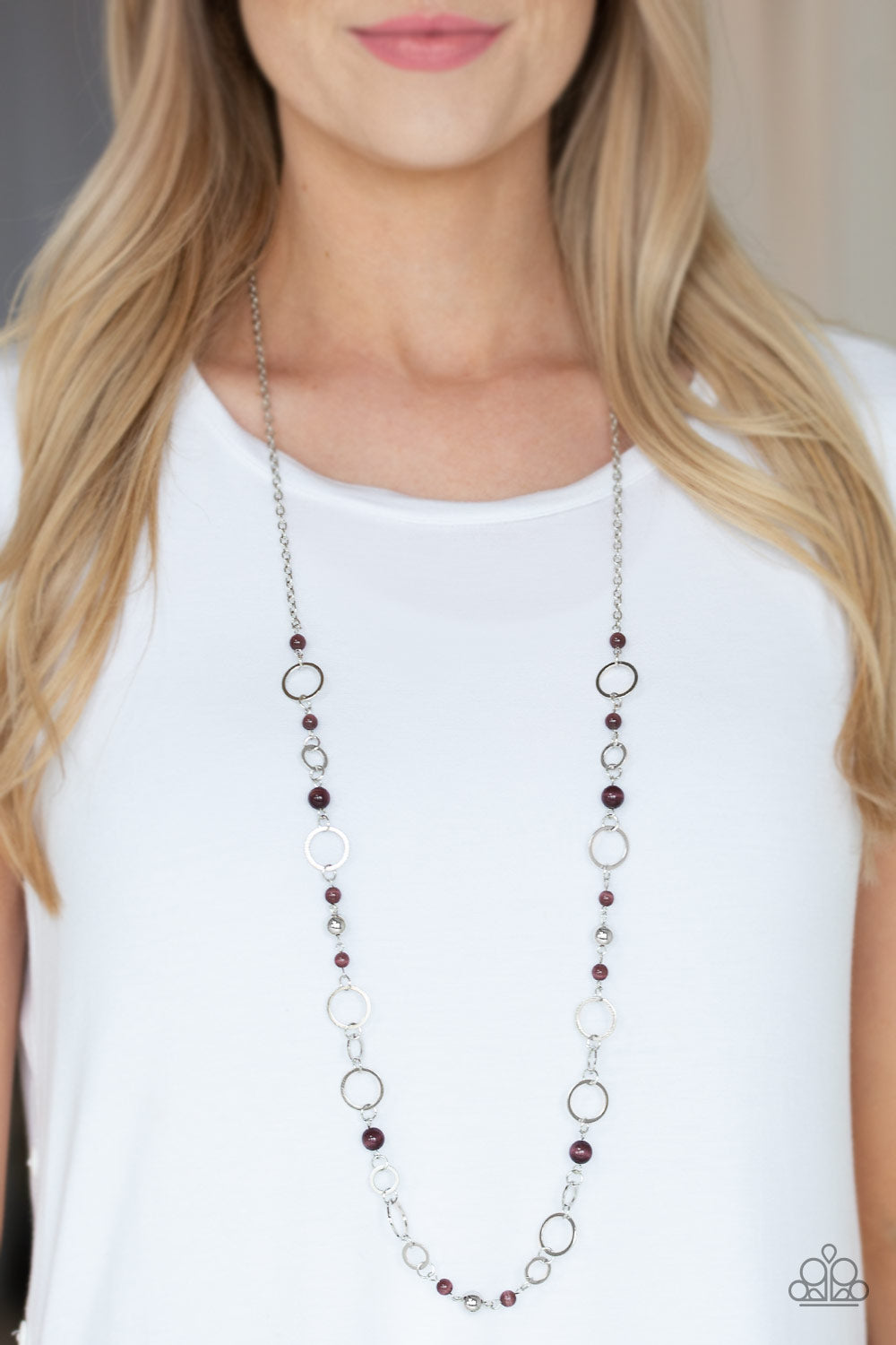 Kid In A Candy Shop- Purple and Silver Necklace- Paparazzi Accessories
