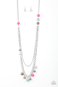 Modern Musical- Multicolored Silver Necklace- Paparazzi Accessories
