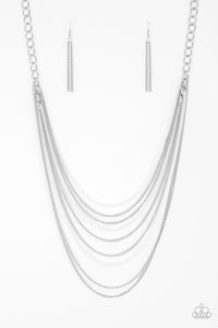 Rebel Rainbow- White and Silver Necklace- Paparazzi Accessories