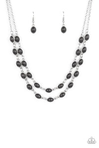Sahara Safari- Black and Silver Necklace- Paparazzi Accessories