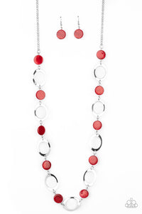 SHELL Your Soul- Red and Silver Necklace- Paparazzi Accessories