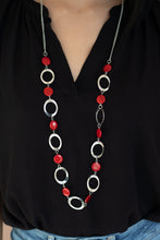 Load image into Gallery viewer, SHELL Your Soul- Red and Silver Necklace- Paparazzi Accessories