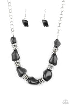 Load image into Gallery viewer, Stunningly Stone Age- Black and Silver Necklace- Paparazzi Accessories
