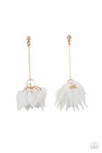 Load image into Gallery viewer, Suspended In Time- White and Gold Earrings- Paparazzi Accessories