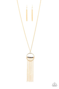 Terra Tassel- Black and Gold Necklace- Paparazzi Accessories