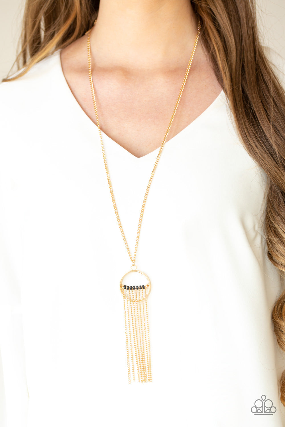 Terra Tassel- Black and Gold Necklace- Paparazzi Accessories