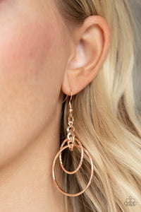Three Ring Couture- Rose Gold Earrings- Paparazzi Accessories