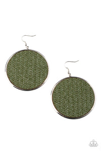 Wonderfully Woven- Green and Silver Earrings- Paparazzi Accessories