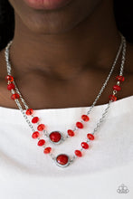 Load image into Gallery viewer, Gala Glow- Red and Silver Necklace- Paparazzi Accessories