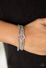 Load image into Gallery viewer, Perennial Princess- Pink and Silver Bracelets- Paparazzi Accessories