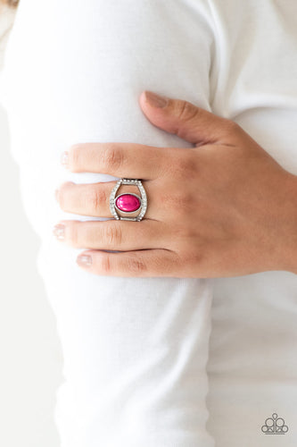 Radiating Riches- Pink and Silver Ring- Paparazzi Accessories