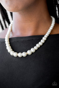 Royal Romance- White and Gold Necklace- Paparazzi Accessories