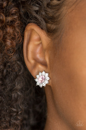 Starry Nights- Pink and Silver Earrings- Paparazzi Accessories