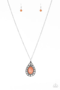 Total Tranquility- Orange and Silver Necklace- Paparazzi Accessories