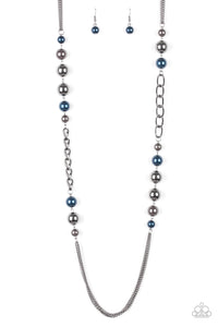Uptown Talker- Blue and Silver Necklace- Paparazzi Accessories