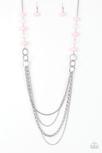 Vividly Vivid- Pink and Silver Necklace- Paparazzi Accessories