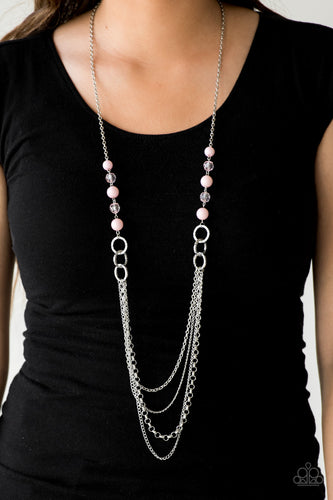 Vividly Vivid- Pink and Silver Necklace- Paparazzi Accessories