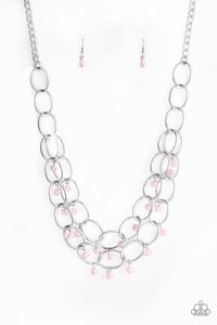 Yacht Tour- Pink and Silver Necklace- Paparazzi Accessories
