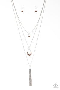 Be Fancy- Brown and Silver Necklace- Paparazzi Accessories