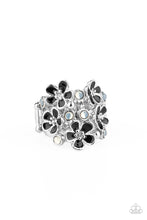 Load image into Gallery viewer, Blooming Banquet- Black and Silver Ring- Paparazzi Accessories