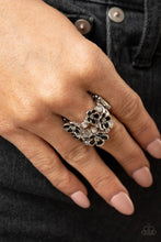Load image into Gallery viewer, Blooming Banquet- Black and Silver Ring- Paparazzi Accessories